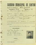 Registo de matricula de velocipedista em nome de Francisco José Cristino, morador em Venda Seca, com o nº de inscrição 1609.