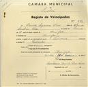 Registo de velocípede de marca Nacional, com o nº 582, em nome de David Sequeira Dias, morador em Mucifal.