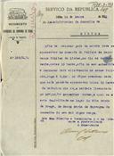 Ofício dirigido ao Administrador do Concelho de Sintra, proveniente do Regimento de Sapadores dos Caminhos de Ferro, solicitando que o soldado Manuel dos Santos, domiciliado em Vila Verde se apresente no Comando de Polícia de Segurança Pública de Lisboa.