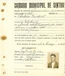 Registo de matricula de carroceiro de 2 ou mais animais em nome de António Frutuoso, morador em Catribana, com o nº de inscrição 1920.