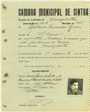 Registo de matricula de velocipedista em nome de Guilherme Fernandes Gomes, morador em São Pedro, com o nº de inscrição 1754.
