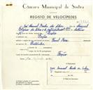 Registo de velocípede de marca Famel Rex, com o nº 9172, em nome de José Manuel Rocha da Silva, morador em Fação.