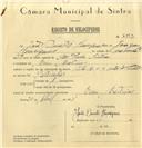 Registo de velocípede de marca Vilar com motor, com o nº 6393, em nome de João Duarte Henriques, morador em Mem Martins.
