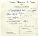 Registo de velocípede de marca Dover, com o nº 9103, em nome de Diamantino Carvalho Matias, morador em Cortegaça.