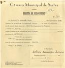Registo de velocípede com o nº 7119, em nome de António da Assunção Louro, morador em Mucifal.