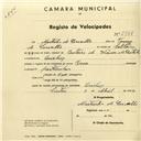 Registo de velocípede de marca Deka, com o nº 2948, em nome de Martinho de Carvalho, morador em Queluz.