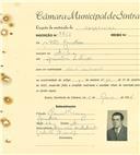 Registo de matricula de carroceiro em nome de João Gonçalves, morador em Sintra, com o nº de inscrição 1865.