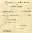 Registo de velocípede com o nº 6769, em nome de Amadeu da Silva Castelhano, morador em Carenque.