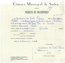 Registo de velocípede de marca Oriental, com o nº 8548, em nome de Jerónimo da Costa Pereira, morador em Carrascal.