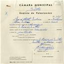 Registo de velocípede de marca Normandia, com o nº 4505, em nome de José da Costa Silveira, morador em S. Pedro de Sintra.