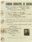 Registo de matricula de velocipedista em nome de Manuel Pinto Pereira, morador em São Pedro de Sintra, com o nº de inscrição 1064.