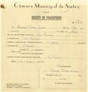 Registo de velocípede de marca Machado, com o nº 7726, em nome de Francisco Félix Simões, morador em Pero Pinheiro.