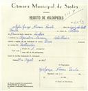 Registo de velocípede de marca Dux, com o nº 8243, em nome de João Jorge Novais Paula, morador em Abelheira.