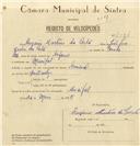 Registo de velocípede de marca Nacional, com o nº 7934, em nome de Arsénio Martins da Costa, morador em Mucifal.