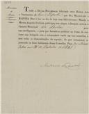 Ofício dirigido ao presidente da Câmara Municipal de Belas proveniente de António Francisco Coelho, do Palácio das Necessidades, referente ao nascimento de um infante, filho da rainha D. Maria II.