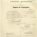 Registo de velocípede de marca Nubia, com o nº 36, em nome de António Francisco, morador em Recoveiro.