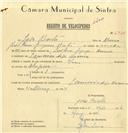 Registo de velocípede com o nº 6936, em nome de João Bastos, morador em Maceira.