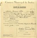 Registo de velocípede de marca Cycles Pombal, com o nº 6512, em nome de Albertino Lourencio Patrão, morador em Amoreira.
