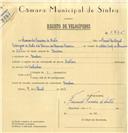 Registo de velocípede de marca Martano, com o nº 6375, em nome de Fernando Ferreira de Matos, morador em Queluz.