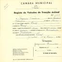 Registo de um veiculo de duas rodas tirado por um animal de espécie asinina destinado a transporte de mercadorias em nome de Joaquim Francisco, morador em Lourel.