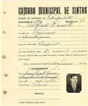 Registo de matricula de velocipedista em nome de Alfredo Duarte, morador em Francos, com o nº de inscrição 1904.
