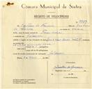 Registo de velocípede de marca Gorik, com o nº 9789, em nome de Justino da Fonseca, morador em Galamares.