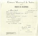 Registo de velocípede de marca Olimpique, com o nº 8564, em nome de Manuel Matos, morador em Francos.