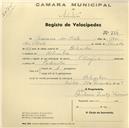 Registo de velocípede de marca Olympique, com o nº 754, em nome de Germano da Costa, morador em Bolembre.