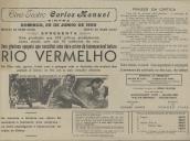 Programa do filme "Rio Vermelho" realizado por Howard Hawks com a participação de John Wayne e Montgomery Clift.