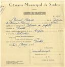 Registo de velocípede de marca Império, com o nº 6315, em nome de Manuel Marques, morador em Pendão.