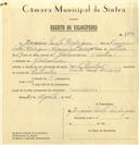 Registo de velocípede de marca Cycles Pombal, com o nº 6594, em nome de Joaquim Melo Rodrigues, morador em Galamares.