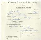 Registo de velocípede de marca Nacional, com o nº 8406, em nome de João de Sousa, morador em Azoia.