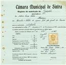 Registo de matricula de velocipedista em nome de António Lucas Pereira, morador em Albarraque, com o nº de inscrição 779.