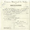 Registo de velocípede de marca Nacional, com o nº 5128, em nome de João Vicente Parcelas, morador em Peroleite.