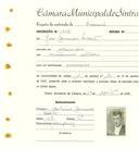Registo de matricula de carroceiro em nome de José Bernardo Lobato, morador em Albarraque, com o nº de inscrição 1751.