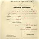 Registo de velocípede de marca Leoni, com o nº 255, em nome de Manuel Ferreira dos Santos, morador em Seixal.
