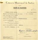 Registo de velocípede de marca Bismarck motorizada, com o nº 7719, em nome de Eugénio Portela Martins, morador em Nafarros.