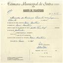 Registo de velocípede de marca Cycles Pombal, com o nº 5248, em nome de Emídio da Conceição Vicente, morador em Mem Martins.