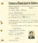 Registo de matricula de carroceiro de 2 ou mais animais em nome de Artur Pedro Simão, morador em Fontanelas, com o nº de inscrição 2038.