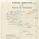 Registo de velocípede com o nº 4433, em nome de António da Silva Miranda, morador em S. Pedro de Sintra.