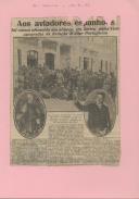 Notícia publicada pelo jornal "O Século" assinalando um almoço oferecido aos aviadores espanhóis pelos seus camaradas da aviação militar portuguesa.