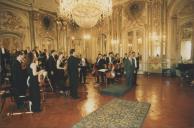 Atuação da Orquestra Metropolitana de Lisboa aquando da cerimónia de assinatura do protocolo no Palácio Nacional de Queluz.