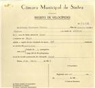 Registo de velocípede de marca EJF, com o nº 9892, em nome de Alfredo Silvestre Timóteo, morador em Anços.