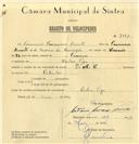 Registo de velocípede de marca D.A.C., com o nº 7081, em nome de Fernando Francisco Duarte, morador em Cabra Figa.