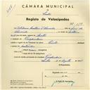 Registo de velocípede de marca Cycles, com o nº 3787, em nome de Etelvino Martins d'Almeida, morador em Pero Pinheiro.
