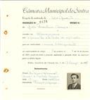 Registo de matricula de velocipedista em nome de João Monteiro Chança, morador em Almoçageme, com o nº de inscrição 6435.
