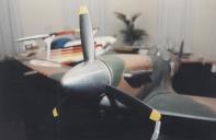 Avioneta em exposição no museu do Ar na Base Aérea n.º 1 da Granja do Marquês, em Sintra.