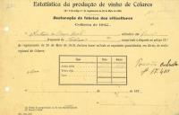 Estatística de produção de vinho feita por produtores do Penedo, Casas Novas e Almoçageme.