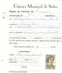 Registo de matricula de carroceiro em nome de Silvéria Maria Eufrásia Azenha, moradora em Alvarinhos, com o nº de inscrição 2159.
