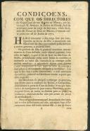 Condições com que os diretores da negociação da nau Rainha de Nantes por invocação de Nossa Senhora da Penha de França para arrematar parte da carga da dita nau vinda da cidade de Macau com entrada em Lisboa em 28 de junho de 1771.